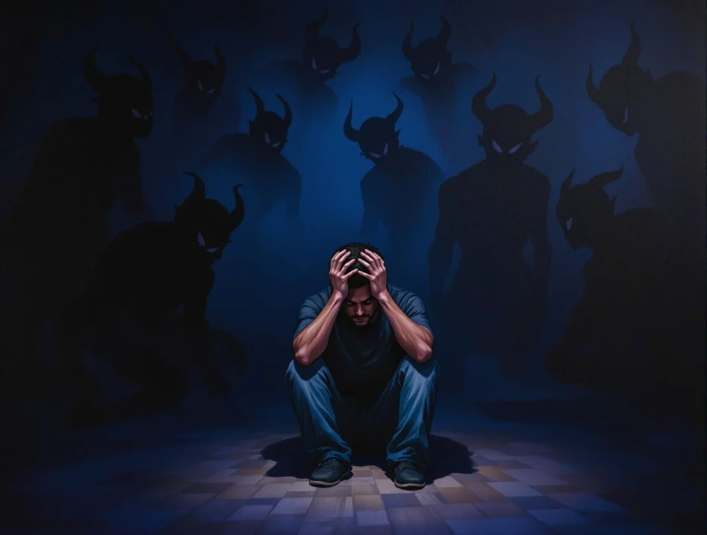 brottas med sina demoner